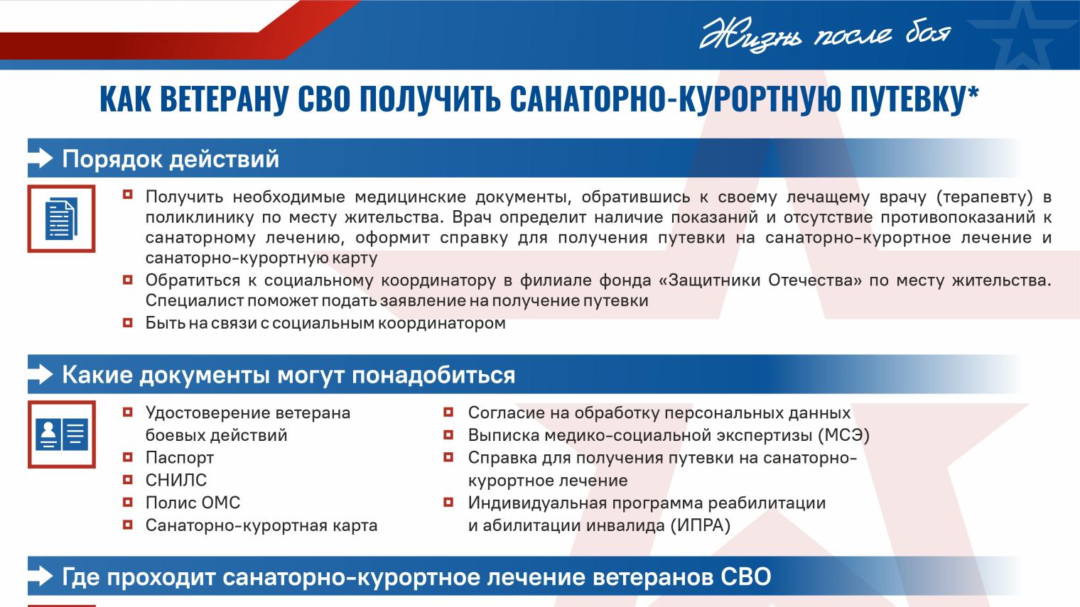 Как ветерану СВО получить санаторно-курортную путевку